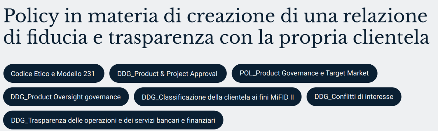 Relazione di fiducia e trasparenza