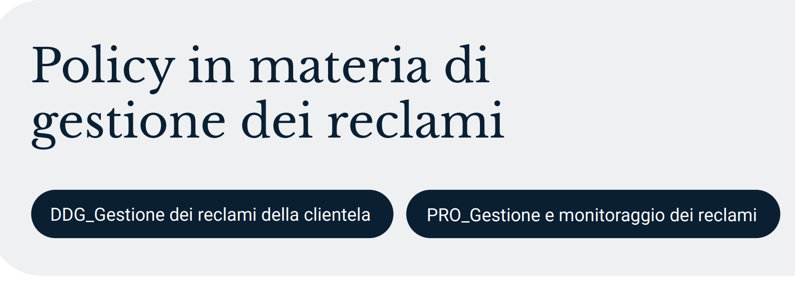 Gestione dei reclami